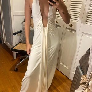 MISHA COLLECTION Cream Backless Dress